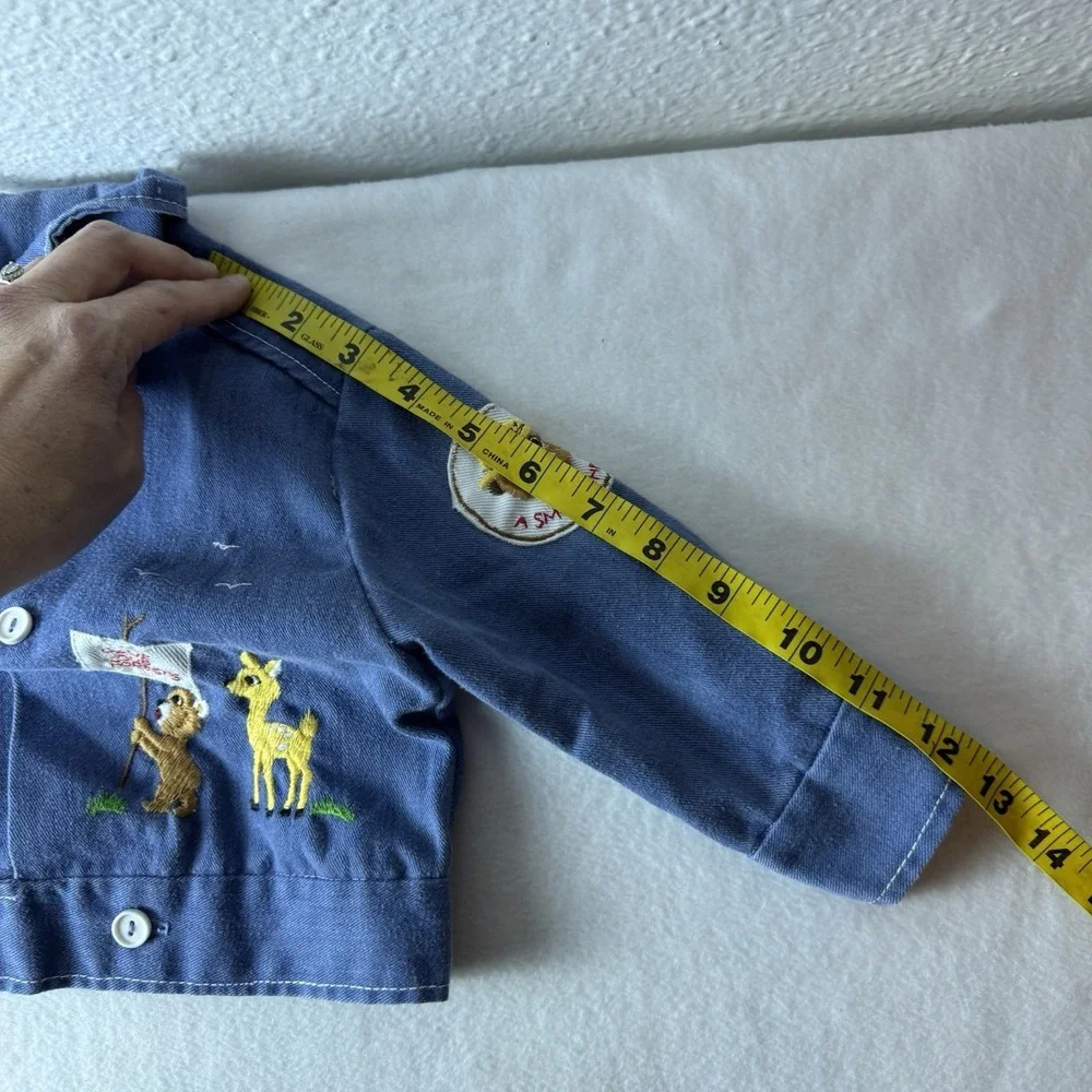 Vintage Baby Smokey The Bear Jacket 60 70s Denim Shirt Save Our Forests *no Size